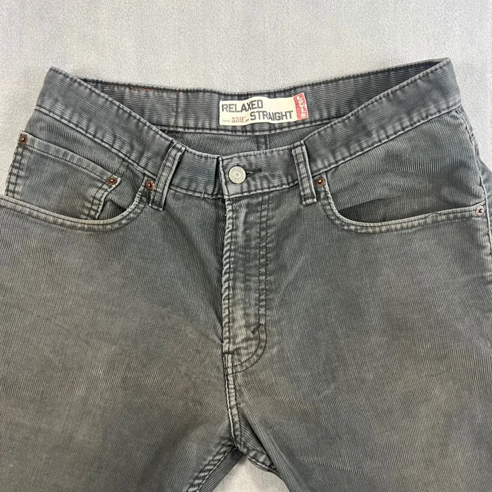 LEVI'S 559 Relaxed Straight Jeans Men's 32x29 Gray Corduroy 2008 Cotton Blend